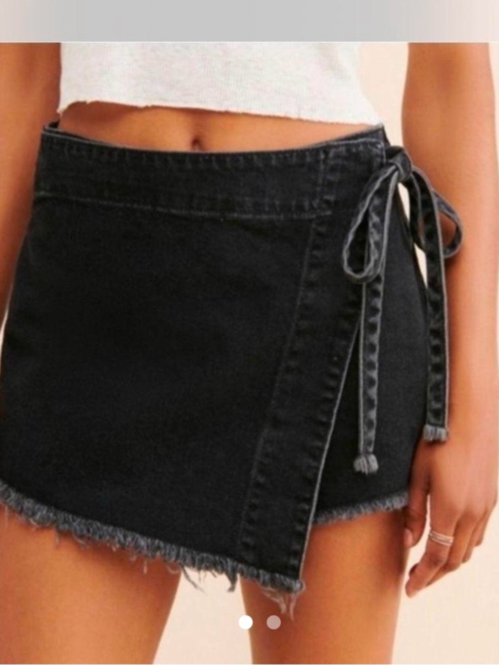 Free People woman Black Denim skorts